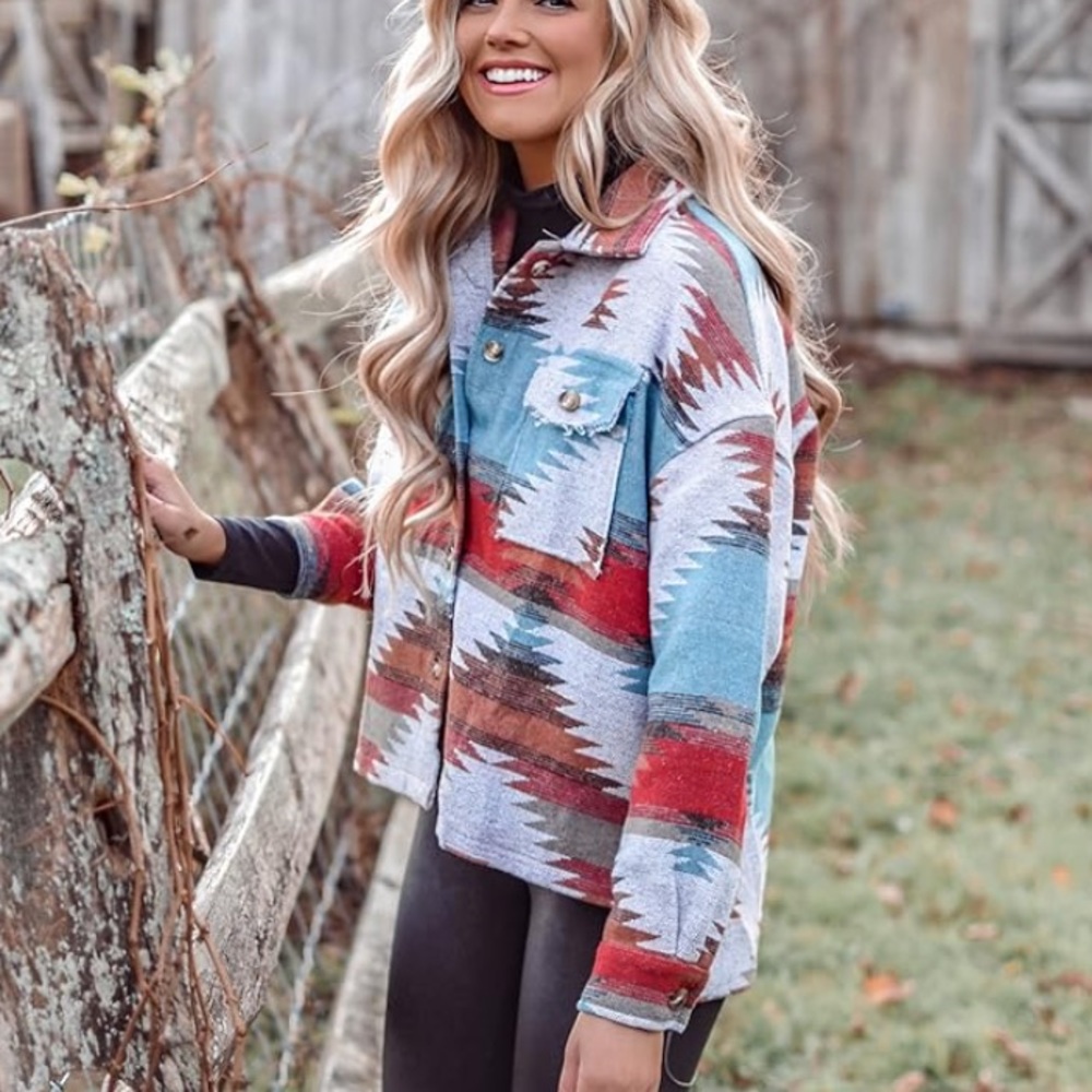 aztec women cardigan button front jacket jacket oversized